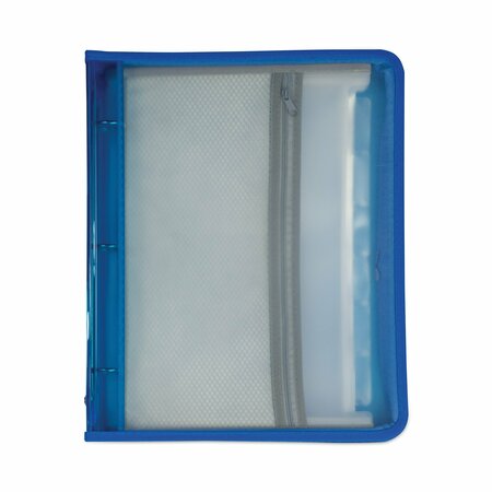 C-Line Products Zippered Binder w/ Expanding File, 2" Exp, 7 Sect, Letter, Bright Blue 48115